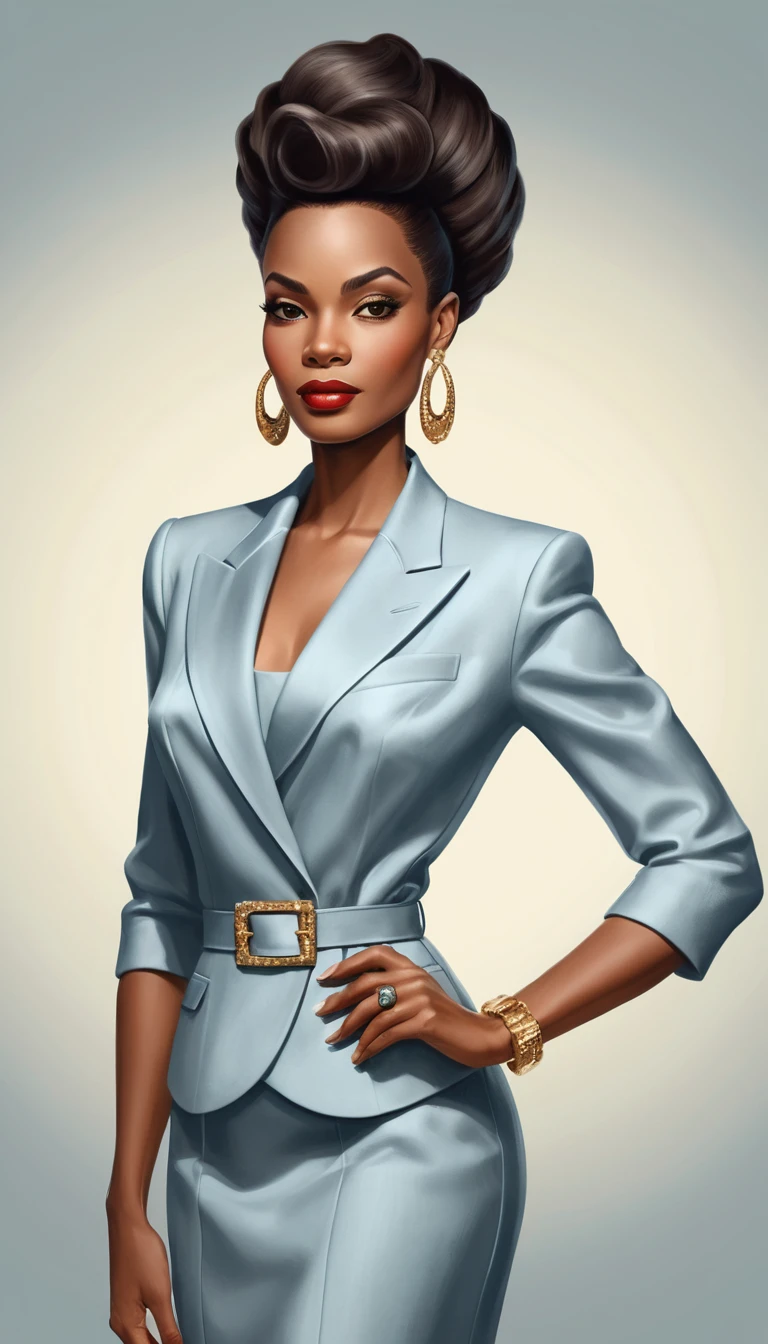 Confident mature African American woman in stylish portrait
