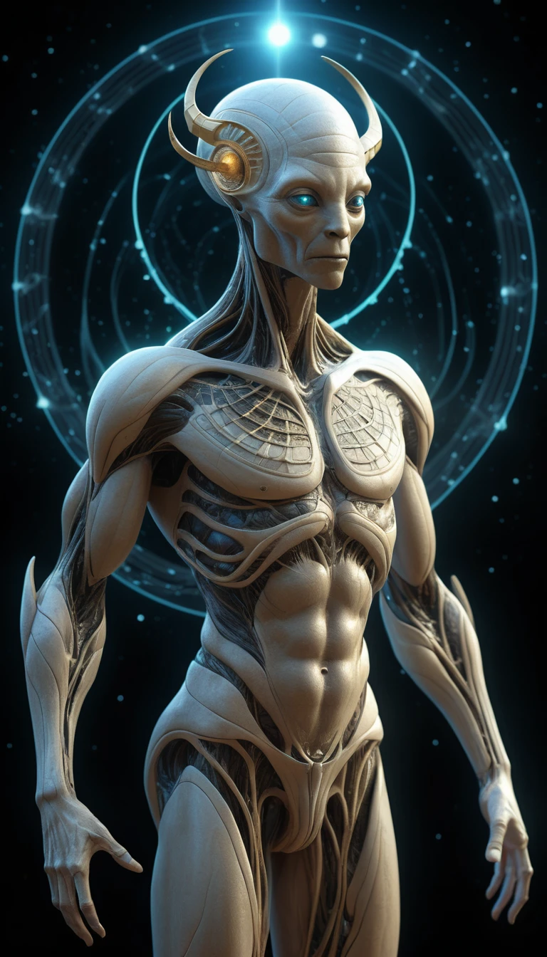 Gardien Alien Transcendant Enveloppé d’Énergie Cosmique
