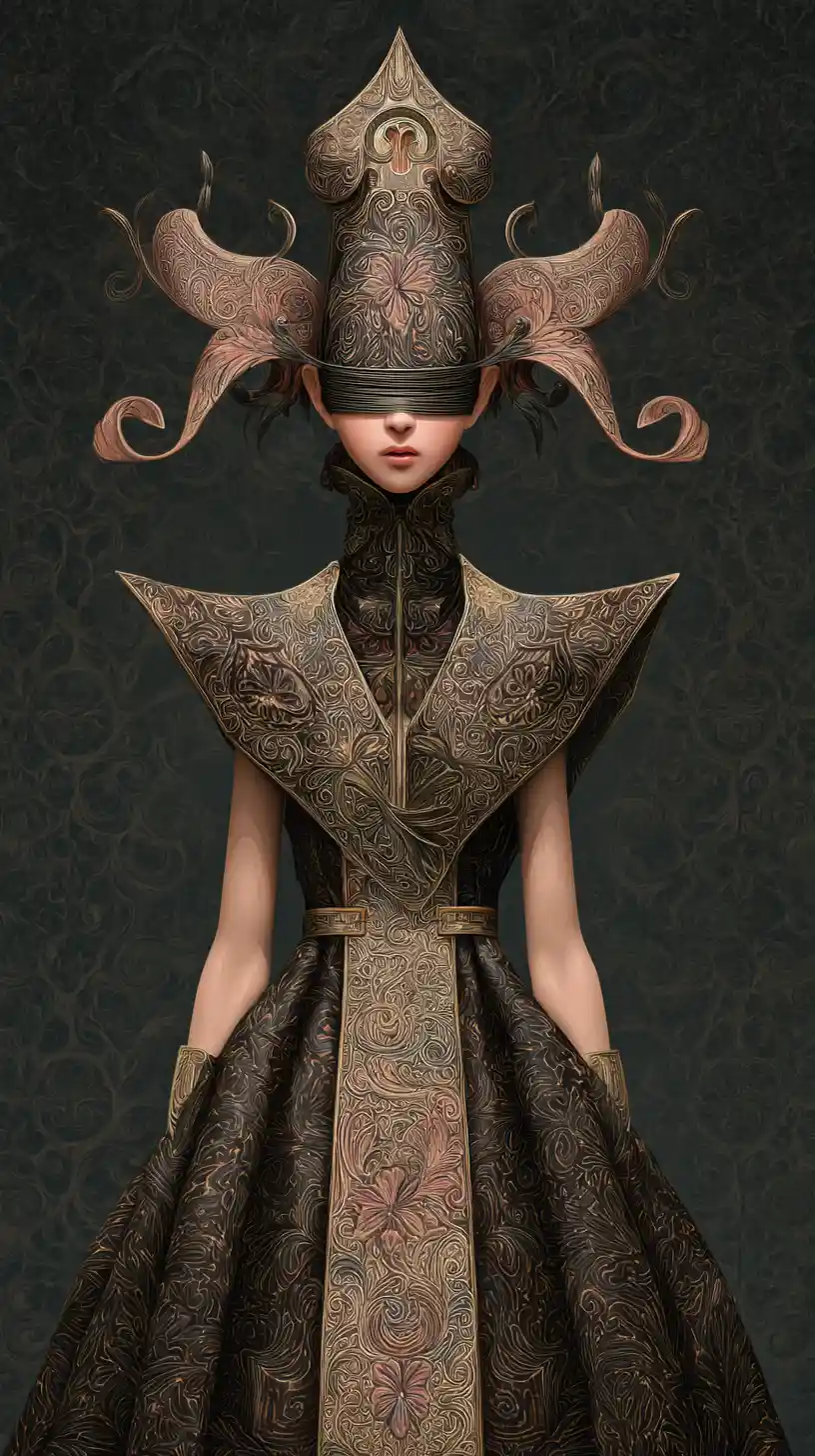 Surreal portrait of a dramatic woman in intense emotional pose