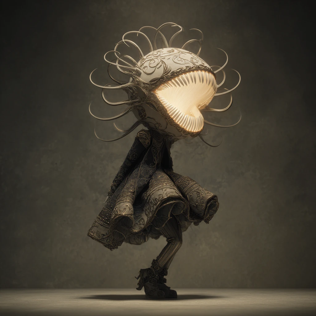 Surreal woman screaming in a dramatic portrait scene