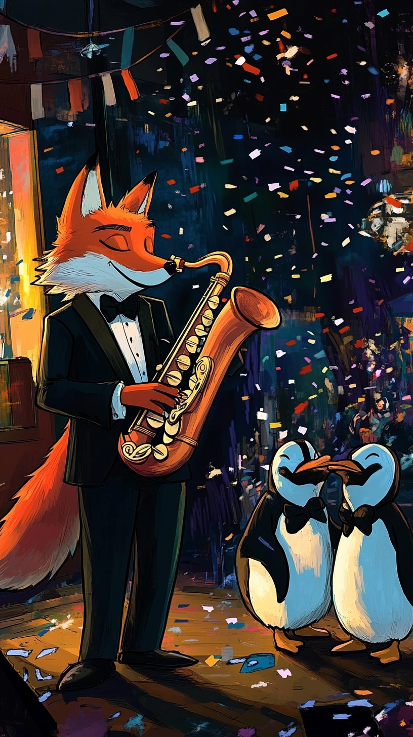 Anthropomorphic Animals Celebrate New Year In A Jazz Club