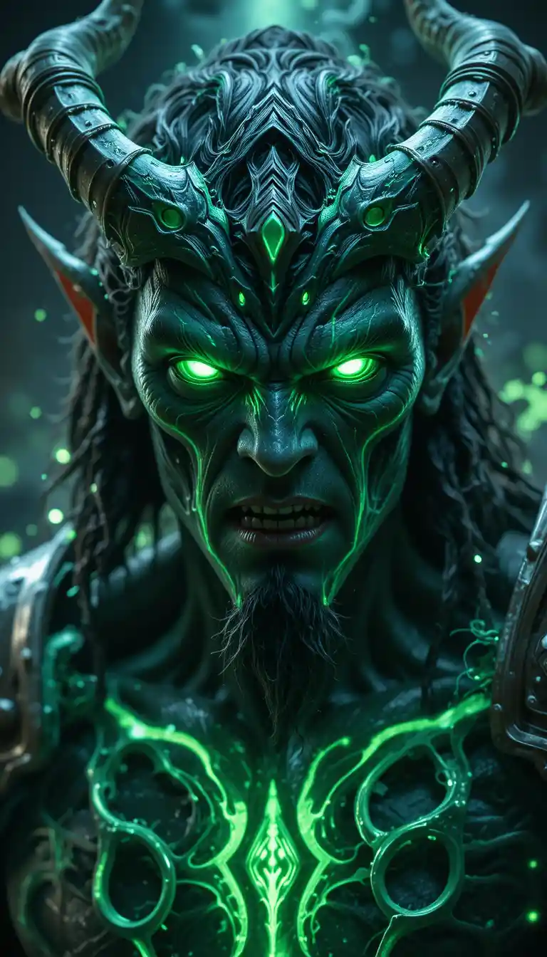 Retrato de guerreiro elemental com iluminação cinematográfica dramática