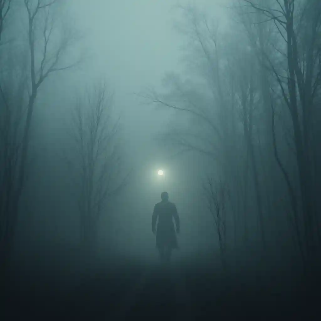 Slow drifting fog in an eerie cinematic horror atmosphere
