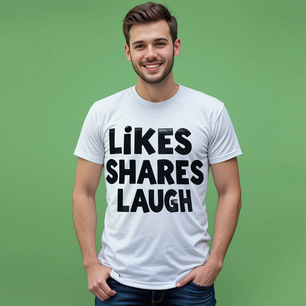 T-shirt style mème en gras avec phrase fun des réseaux sociaux