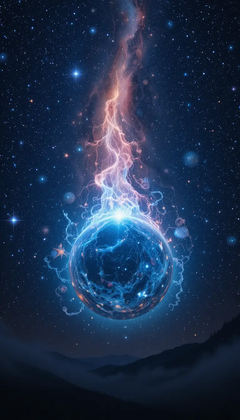 穿越銀河系的發光水晶流星球