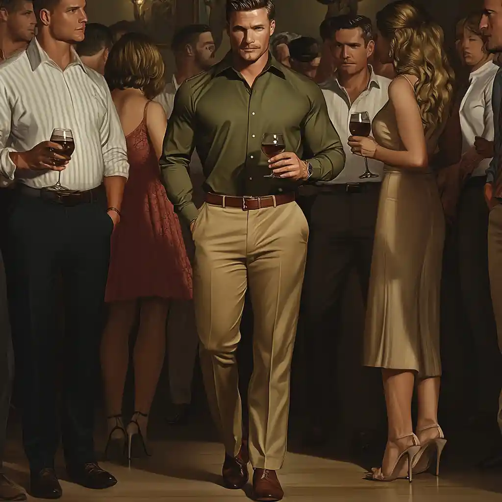 Confident man at elegant New Years party gathering
