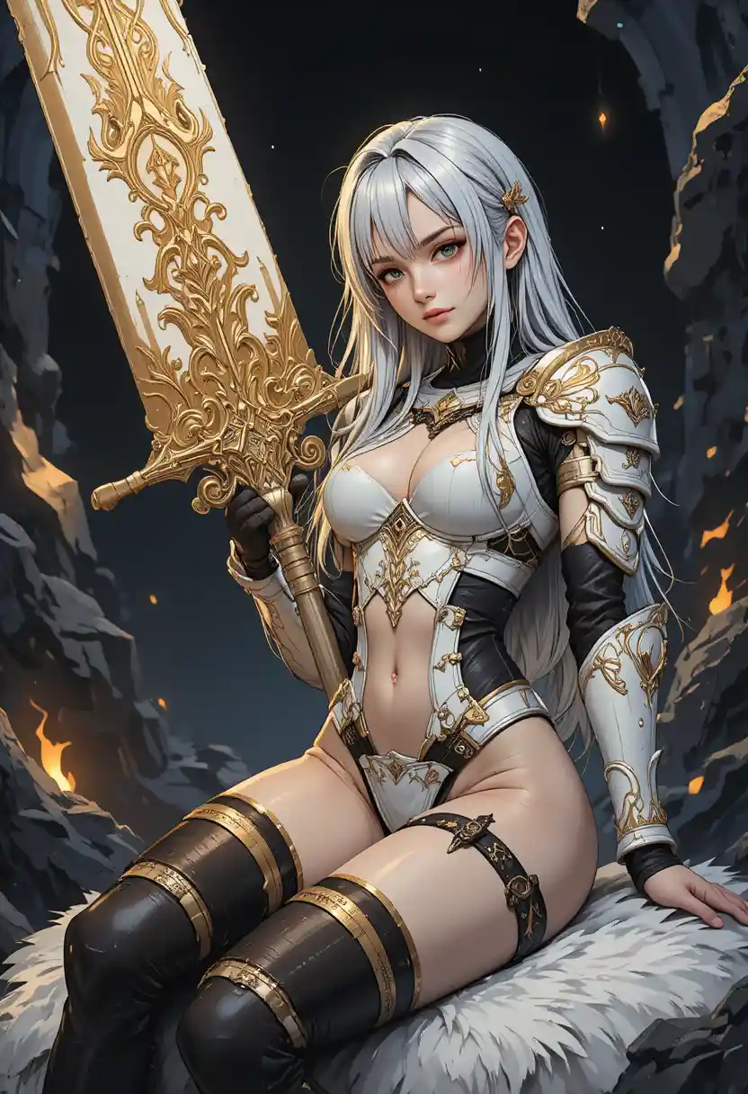Principessa valchiria anime con enorme spada buster incisa