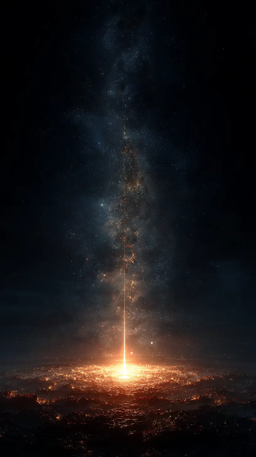 Estrela recém-nascida se acendendo no profundo espaço cósmico