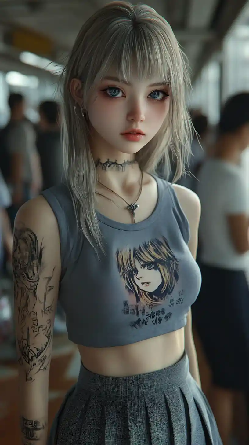 문신이 있는 일본 여학생, 응원해 주는 반 친구들 사이에서 미소 짓다