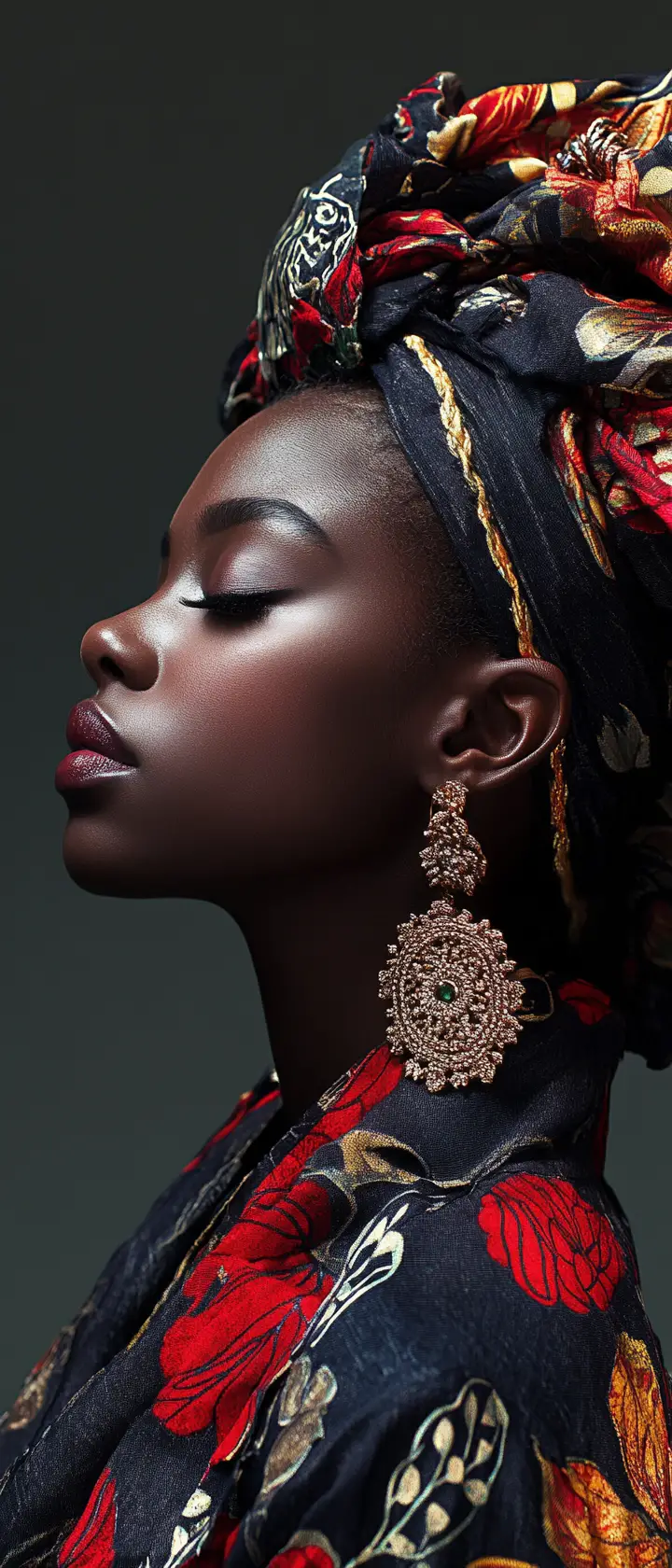 Afropunk-inspirierte Frau im Zen-Garten Porträt