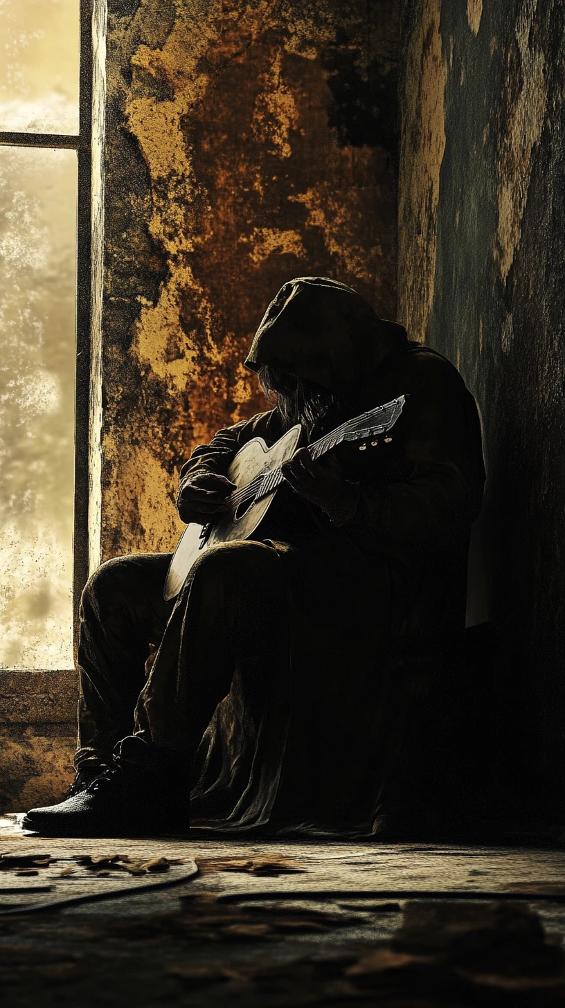Uomo che cammina per il mondo portando con sé la sua chitarra e le sue storie