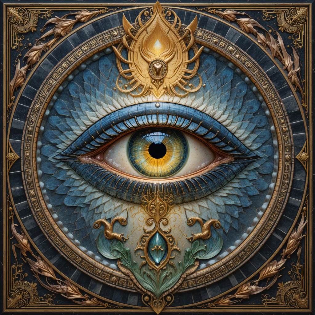 Mystical all seeing eye in an ethereal fantasy realm