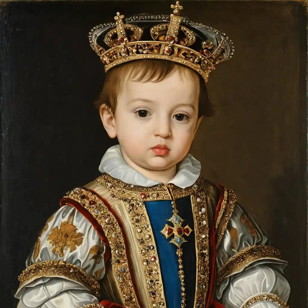 Portrait Renaissance d’un jeune roi espagnol en bas âge