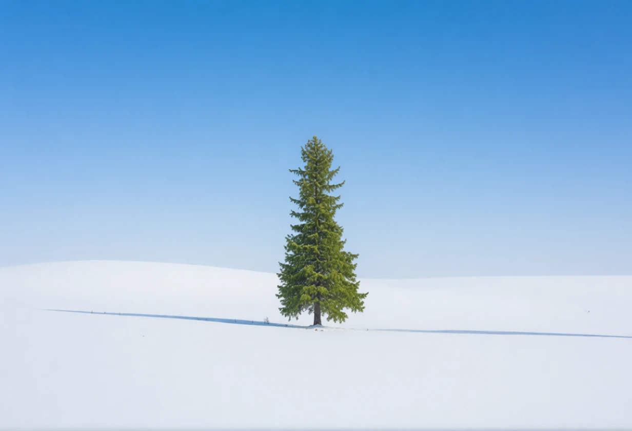 Grüner Baum vor klarer blauem Himmel im Freien