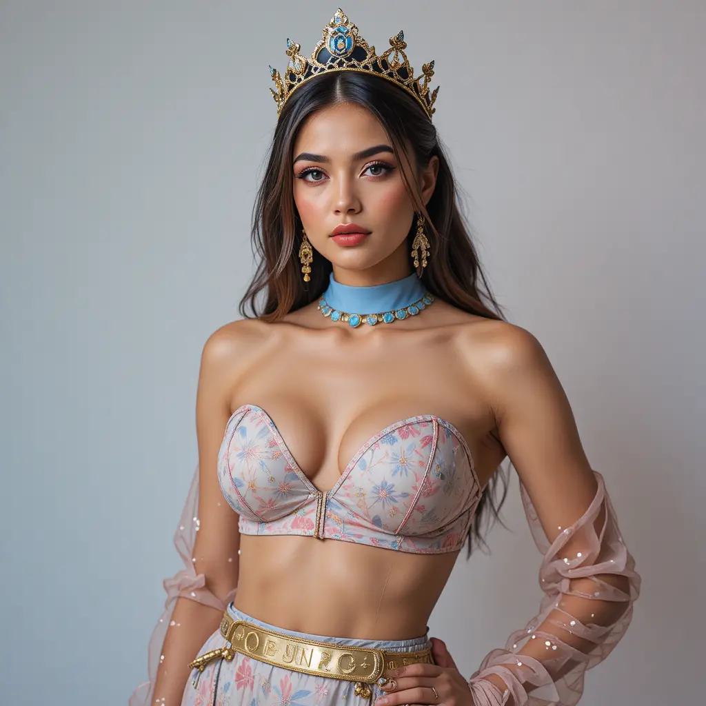 Reine de beauté confiante posant dans un portrait moderne