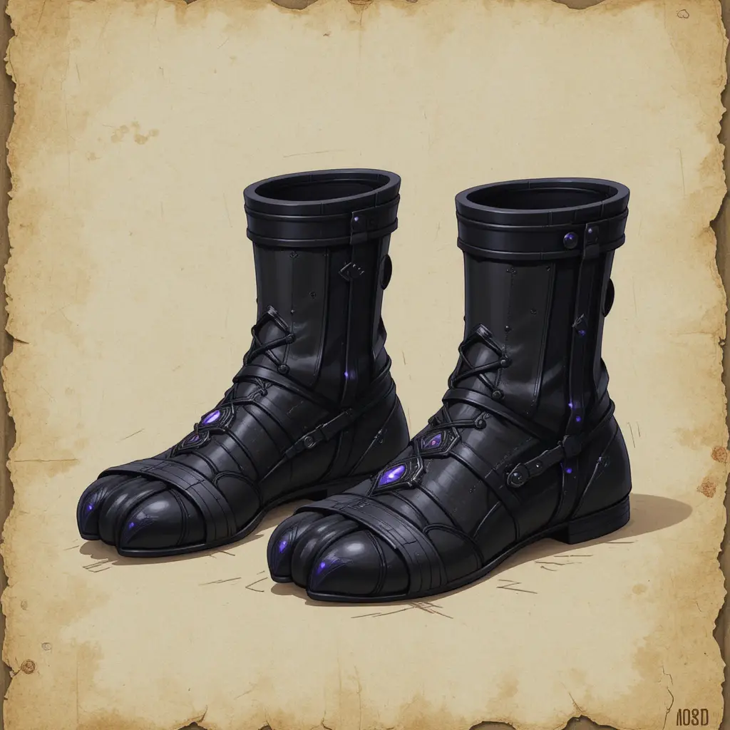 Botas furtivas de gato de fantasia em estilo clássico de ilustração de sourcebook