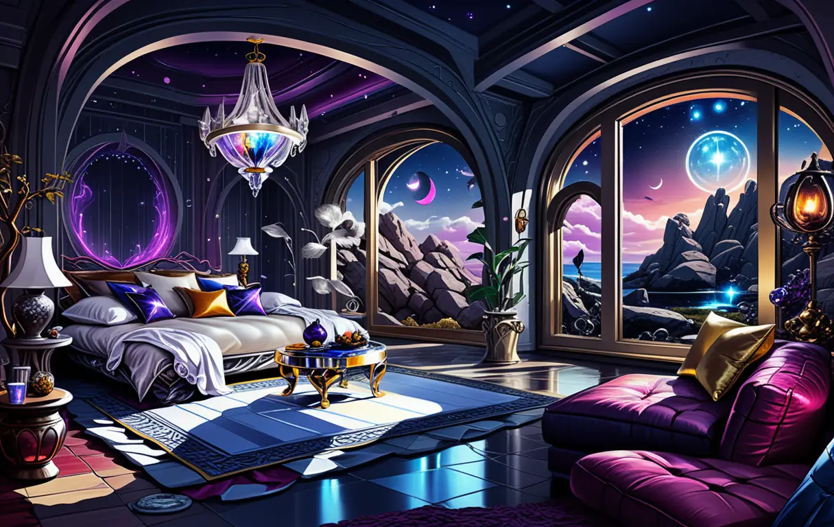 Fantasy Stone Cave House With Cozy Two Story Interior