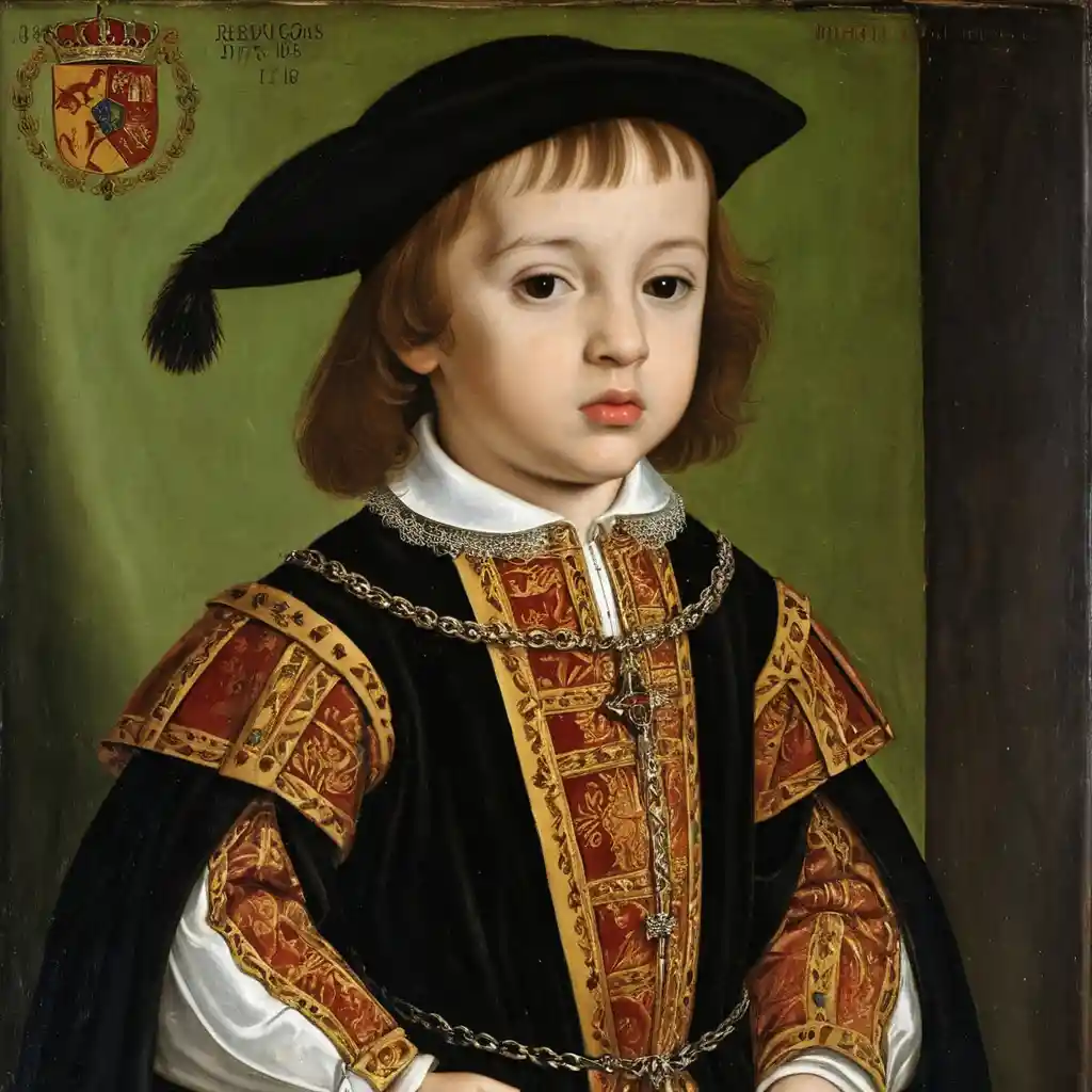 Young Spanish prince in renaissance royal oil portrait