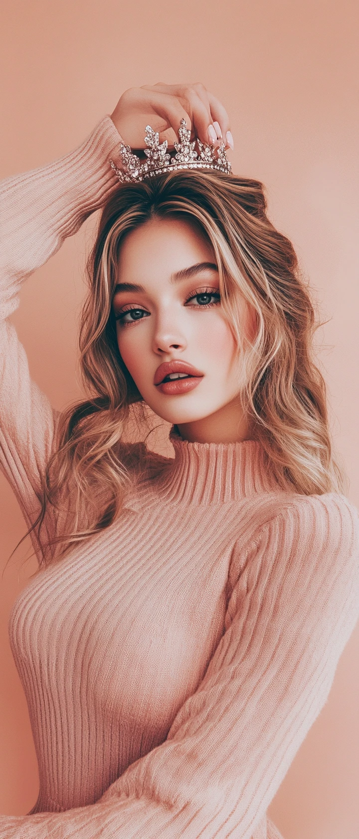 自信滿滿的選美皇后時尚全身人像