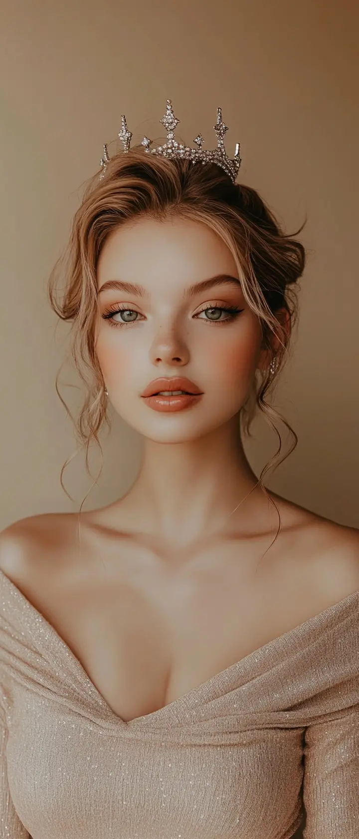 Reine de beauté confiante posant en portrait tendance en pied