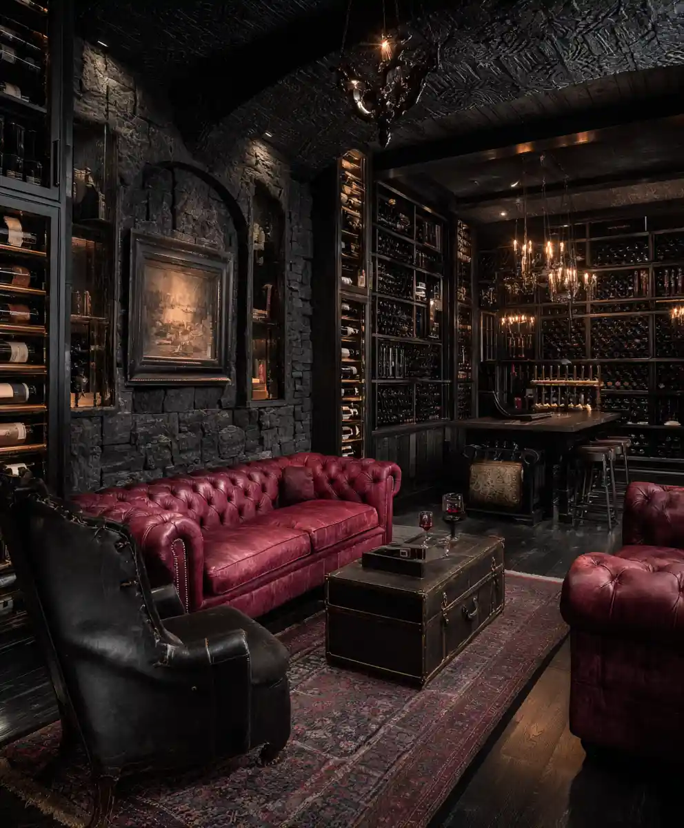 Interno di Cantina e Lounge Humidor in Stile Fantasy Cupo