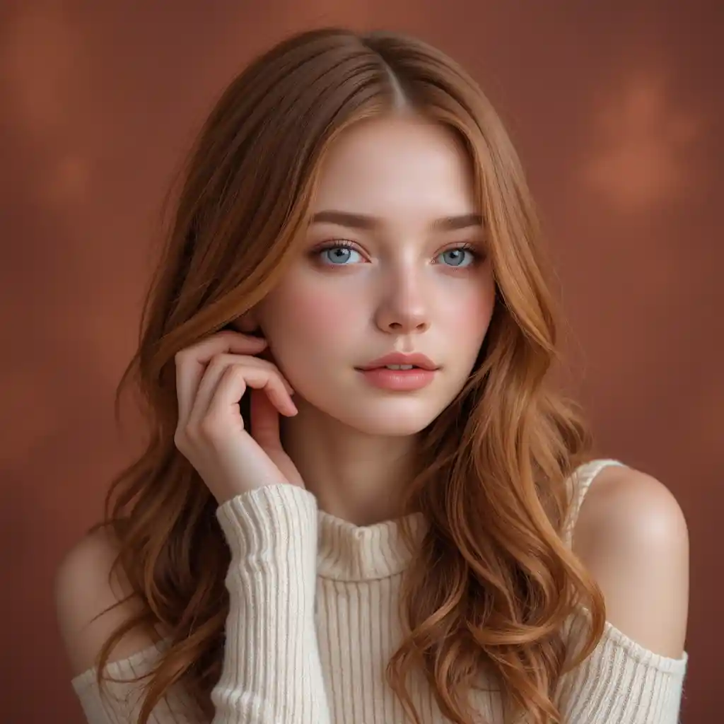 Young woman portrait with soft light and calm gaze