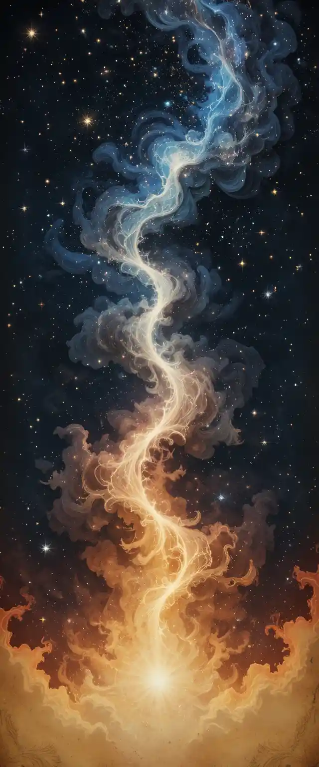 Velvety Black Cosmos With Fractals And Distant Stars