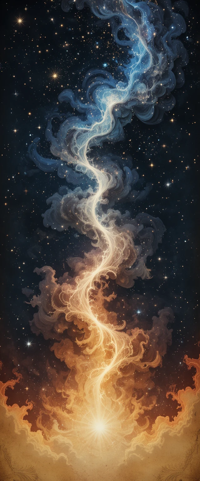 Velvety Black Cosmos With Fractals And Distant Stars