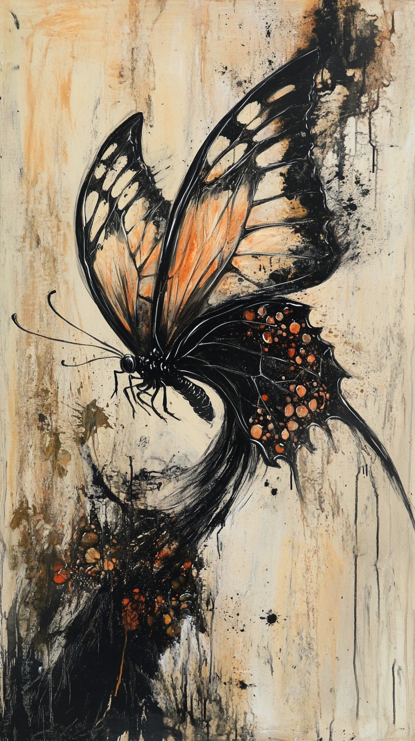 Abstract earth butterfly with dragon scale inspired wings