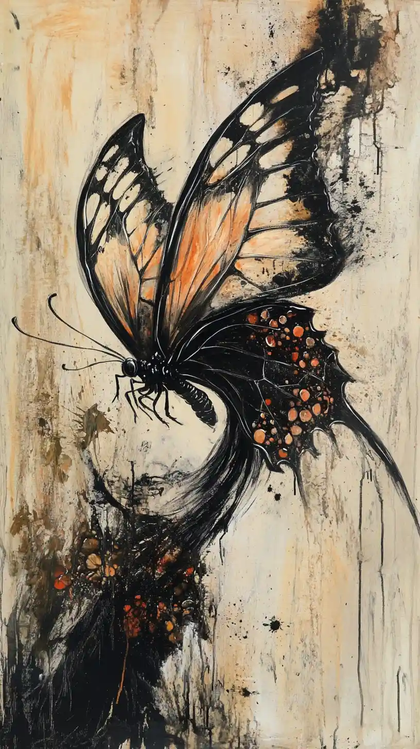 Abstract earth butterfly with dragon scale inspired wings