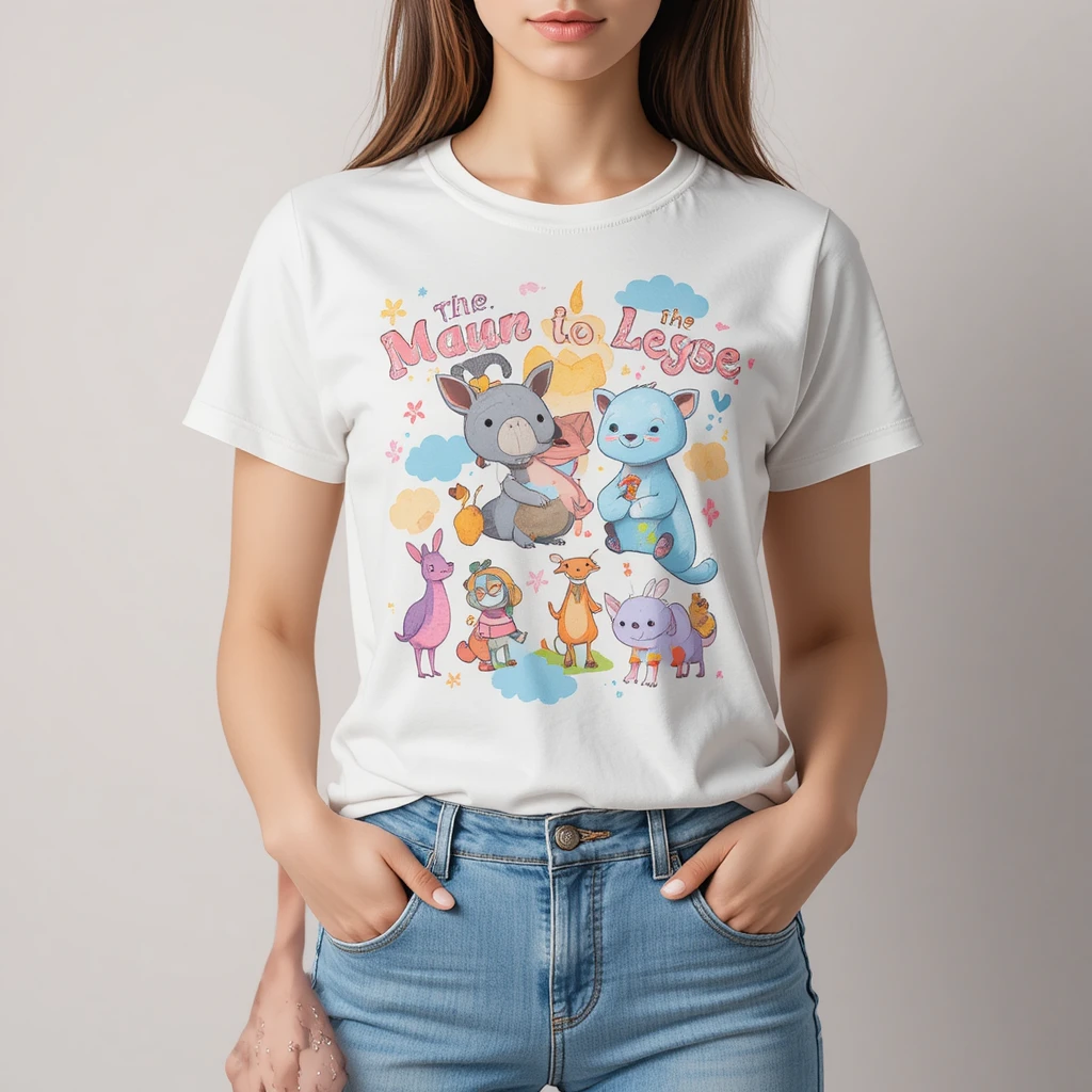 Playful womens graphic tshirt with cute illustration