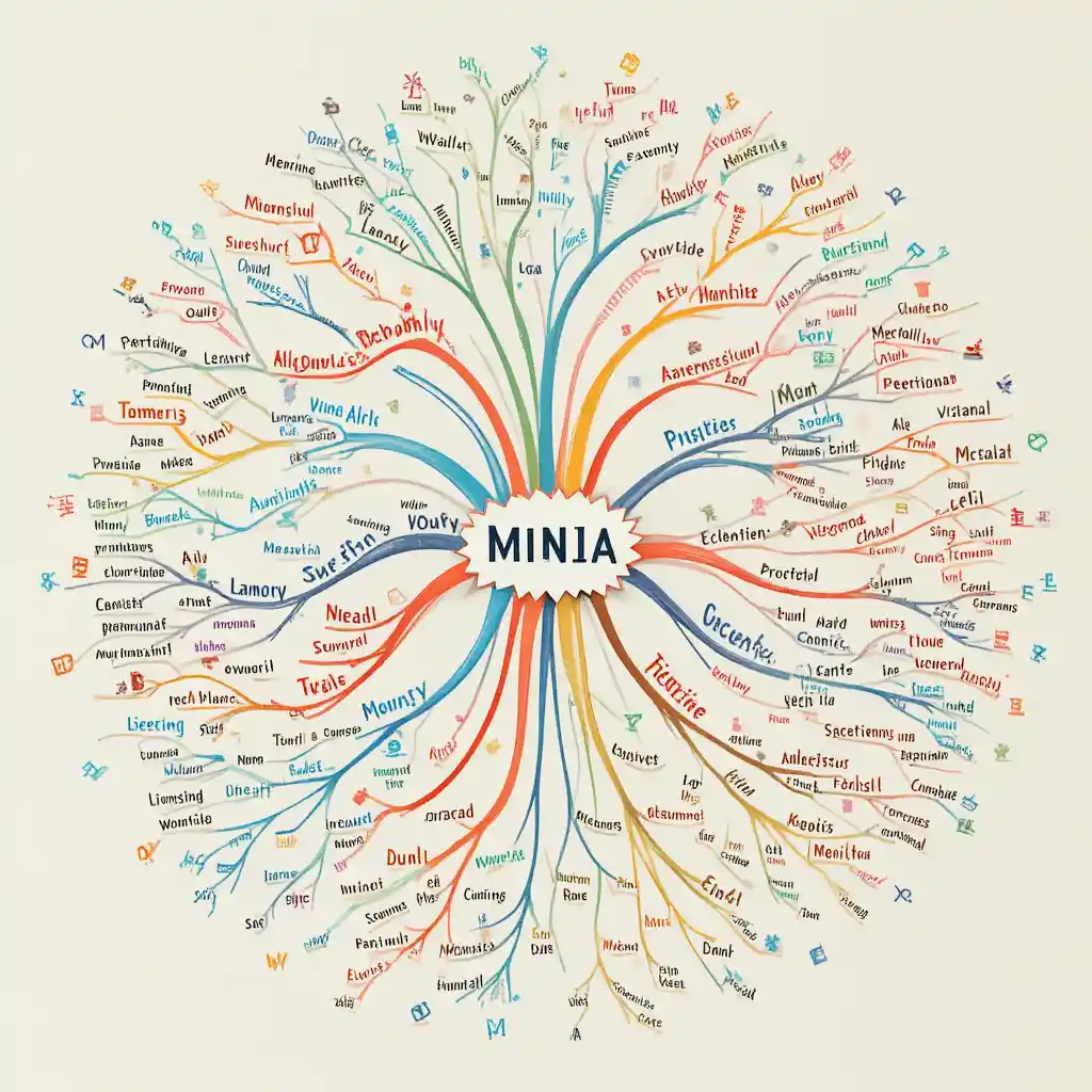 Colorful educational mind map with icons on light background