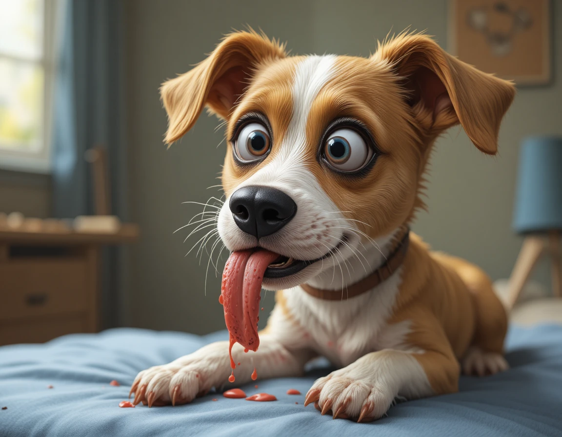 Petit chien léchant doucement la peau blessée d’une personne