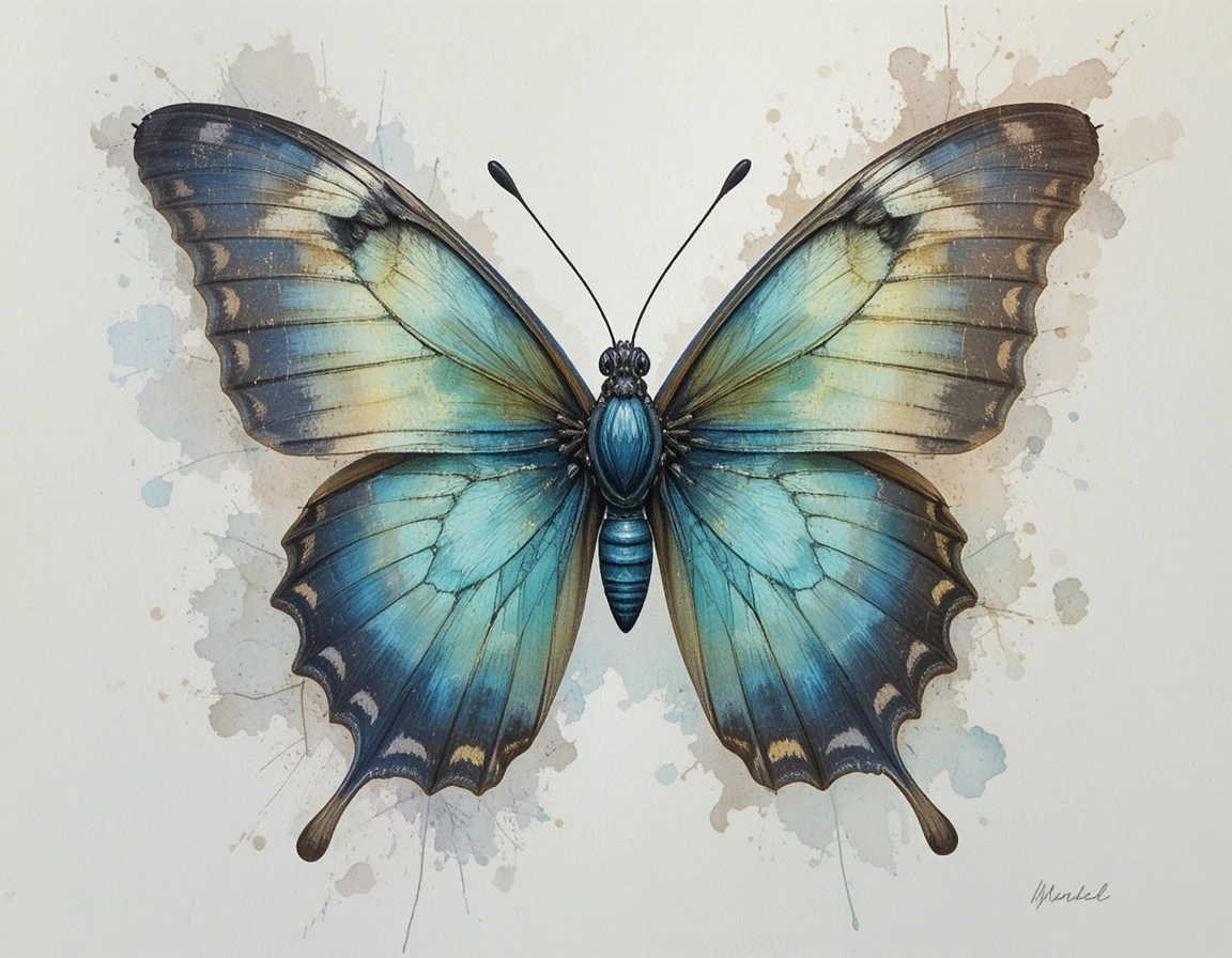 Vektorkokon, der sich in einen seltenen, wunderschönen Schmetterling verwandelt