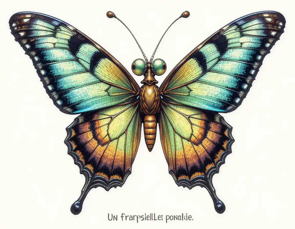 Crisalide vettoriale che si trasforma in una rara e bellissima farfalla