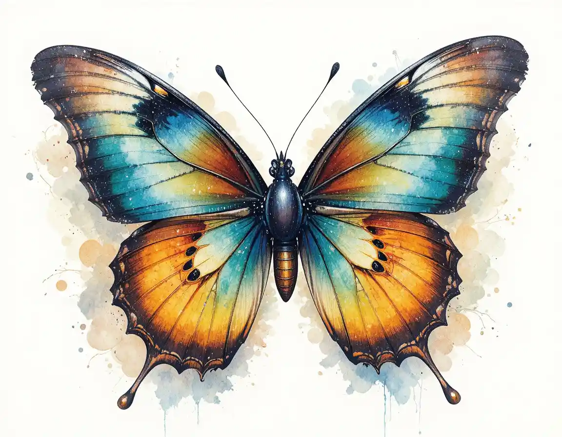 Vektorillustration einer Puppe, die sich in einen seltenen Schmetterling verwandelt