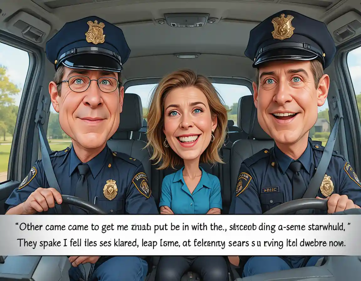 Police officers escort a quiet passenger inside a van