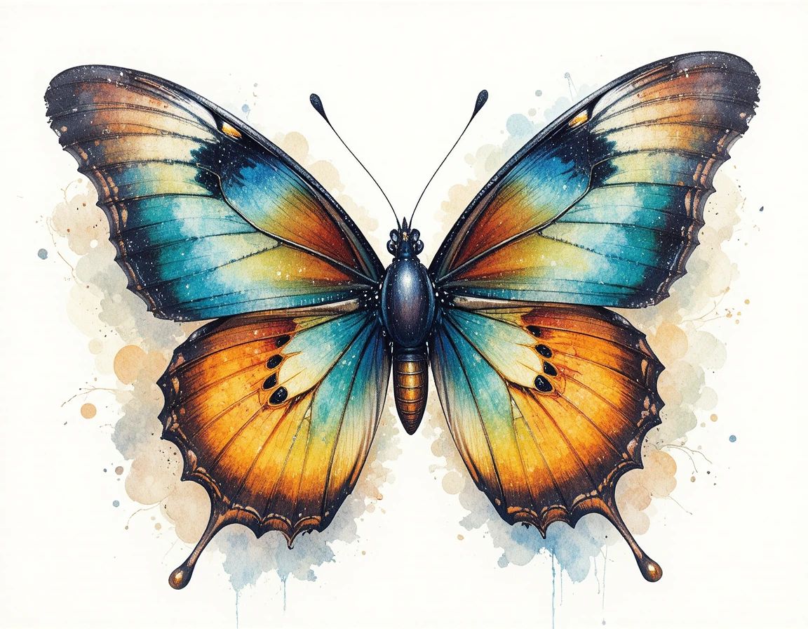 Vektorillustration einer Puppe, die sich in einen seltenen Schmetterling verwandelt