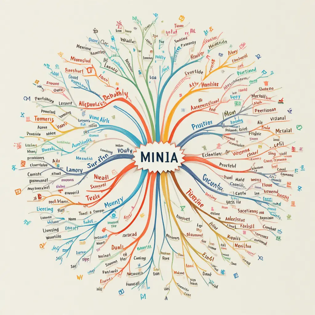 Colorful educational mind map with icons on light background
