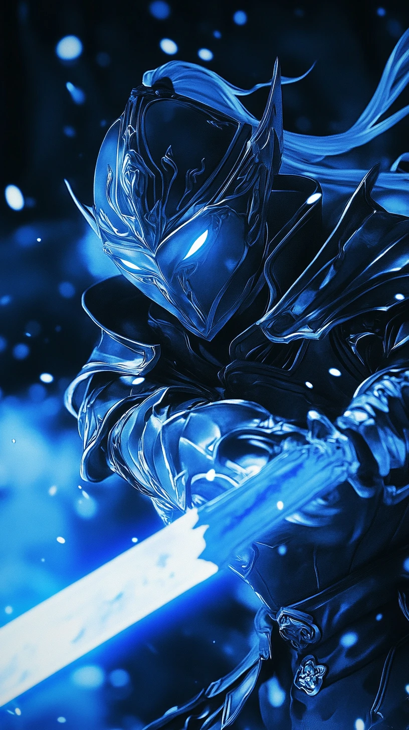 Close up of a beautiful armored knight in battle action