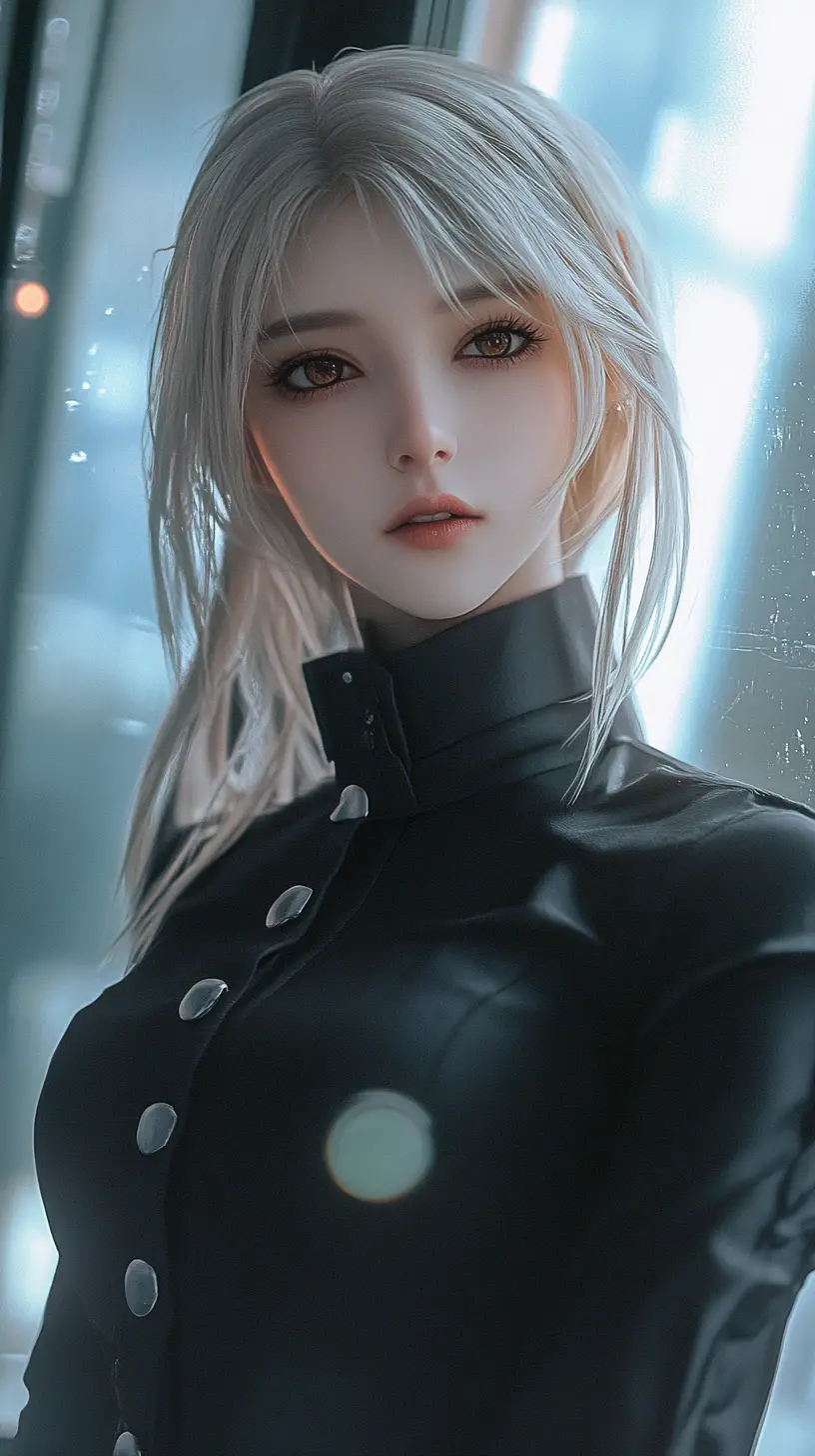 Elegant woman in cinematic low key fantasy scene