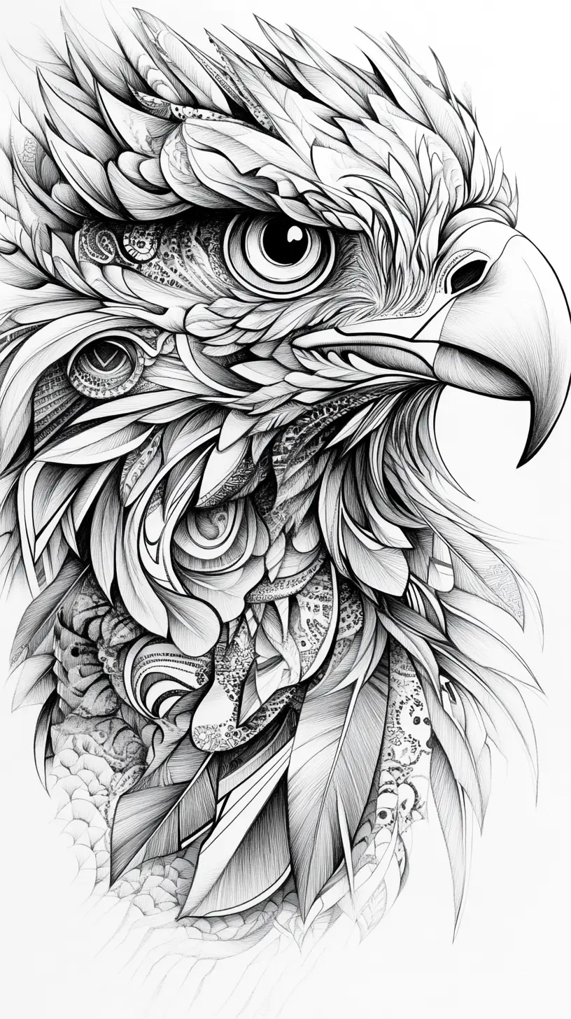 Geometric Ink Eagle Illustration With Dual Design Layout