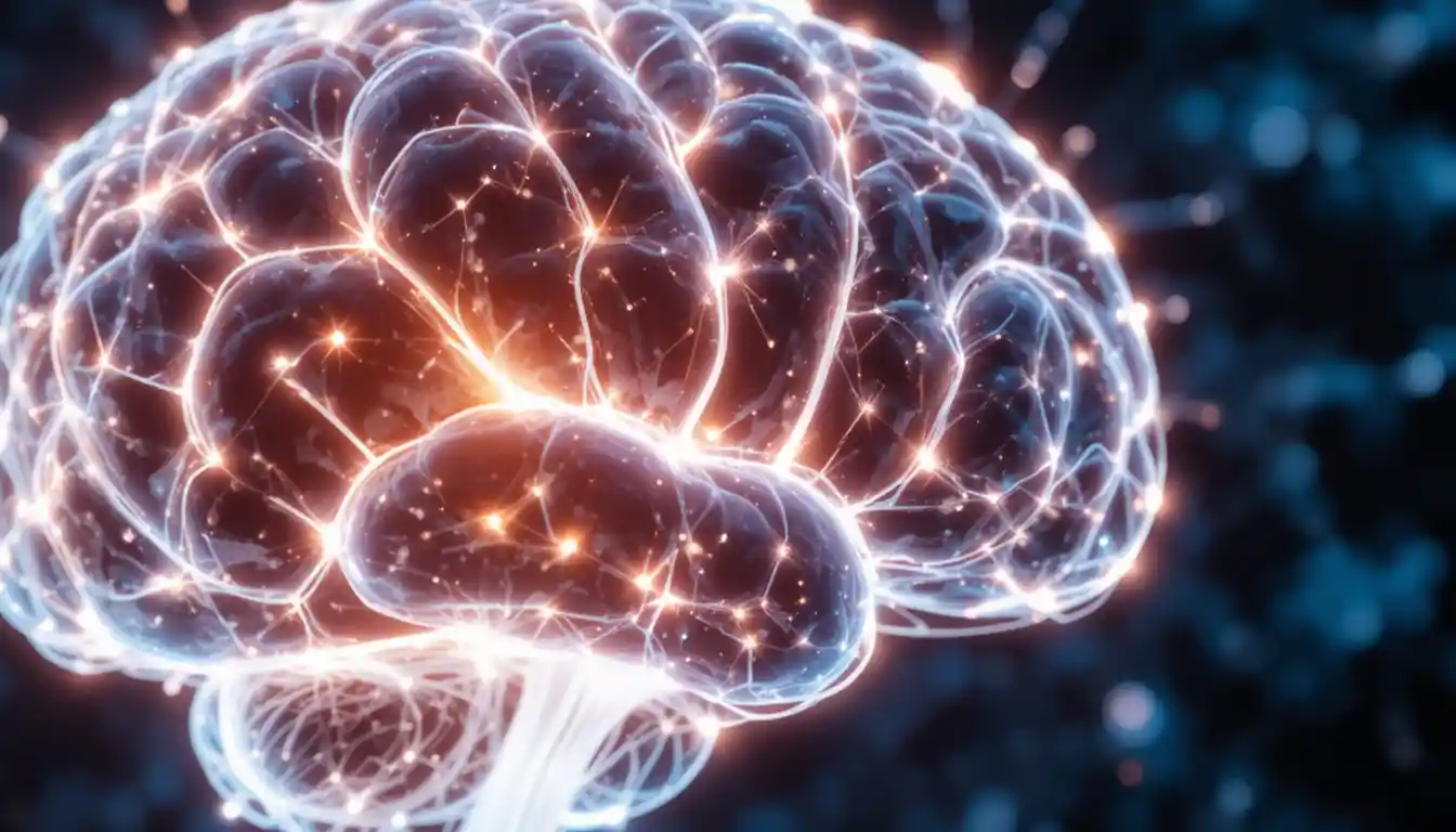 Cerveau numérique lumineux formé de lignes interconnectées