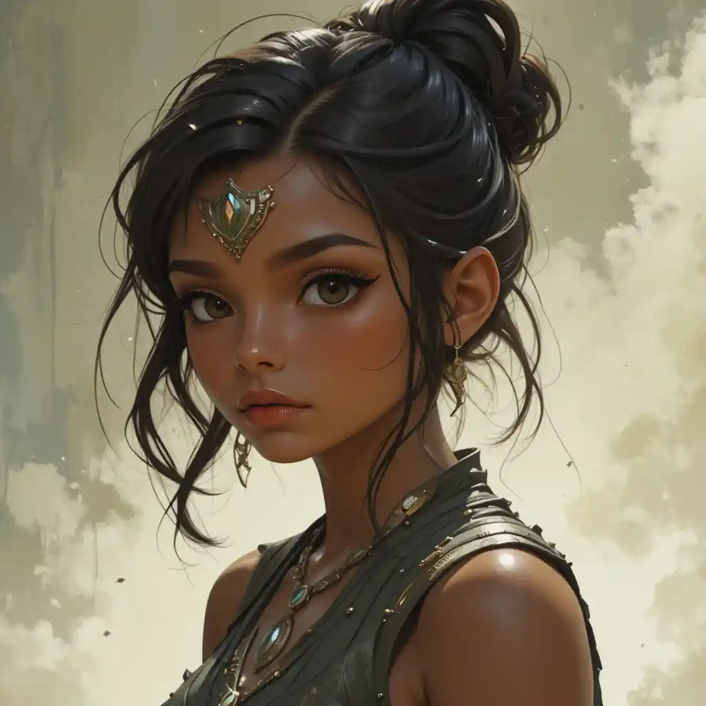 Teen witch girl in a magical Wakfu inspired world