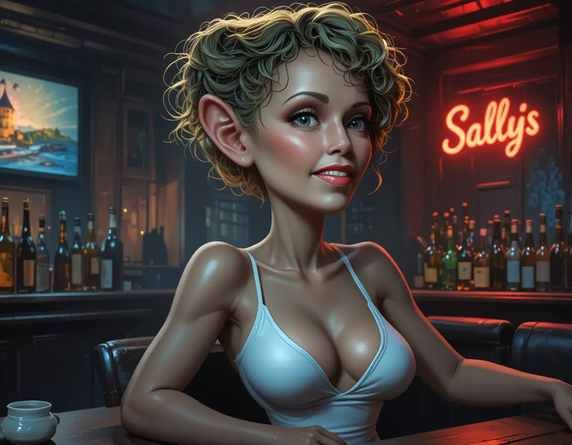 Sensual blonde woman in glasses posing in white crop top