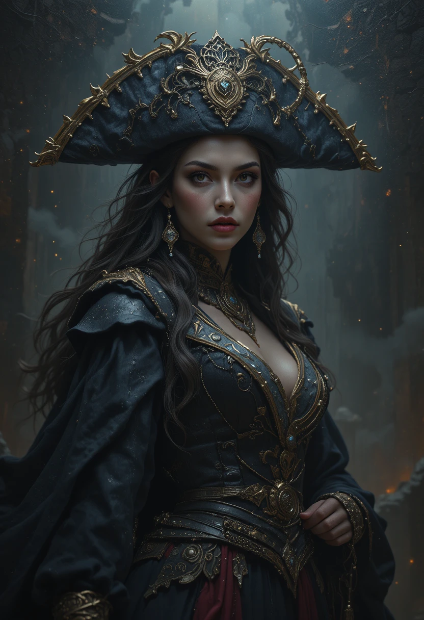 Mystical Pirate Queen In Dramatic Dark Fantasy Portrait