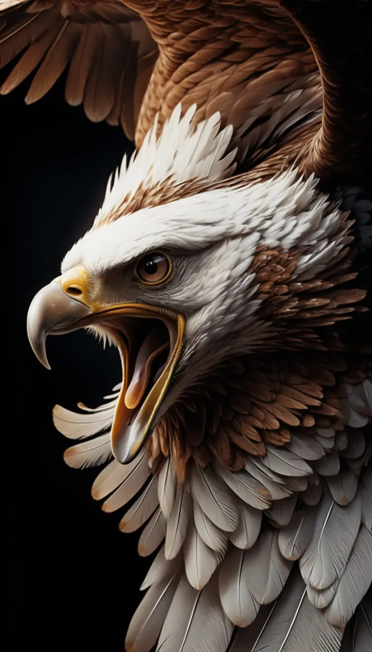 Attacco di un'aquila di mare testabianca in una drammatica illustrazione digitale 3D