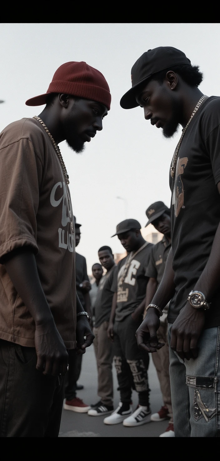 Urban gang rivalry on a Los Angeles city street