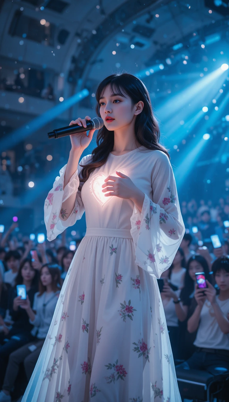 白色洋裝歌手以動人演出閃耀全場