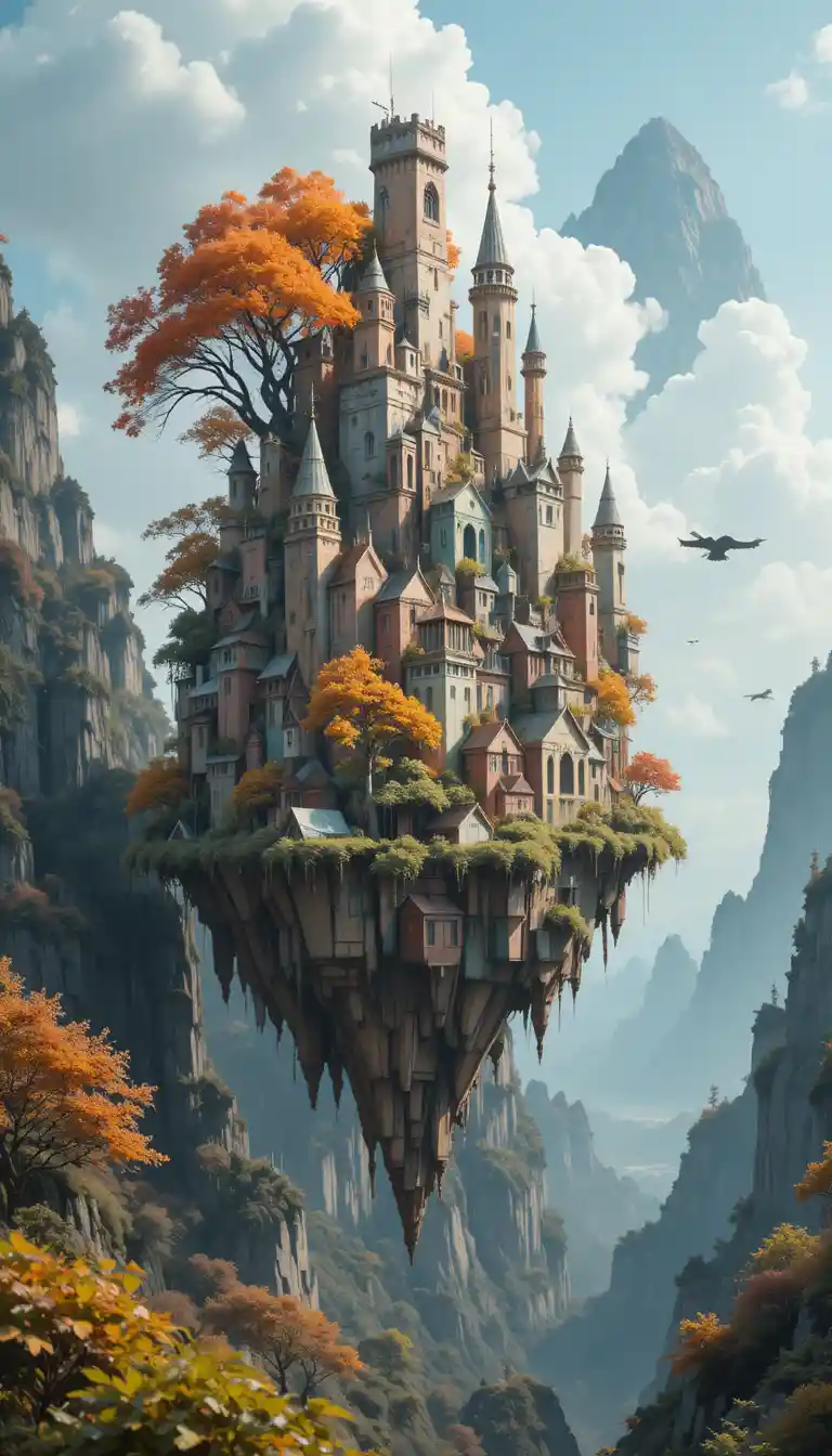 Surreale Stadt aus Alltagsgegenständen in einer verzerrten Landschaft